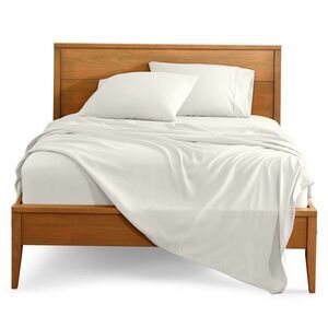 Full XL Warm White 4 Piece Ultra-Soft Double Brushed Sheet Set by Bare Home